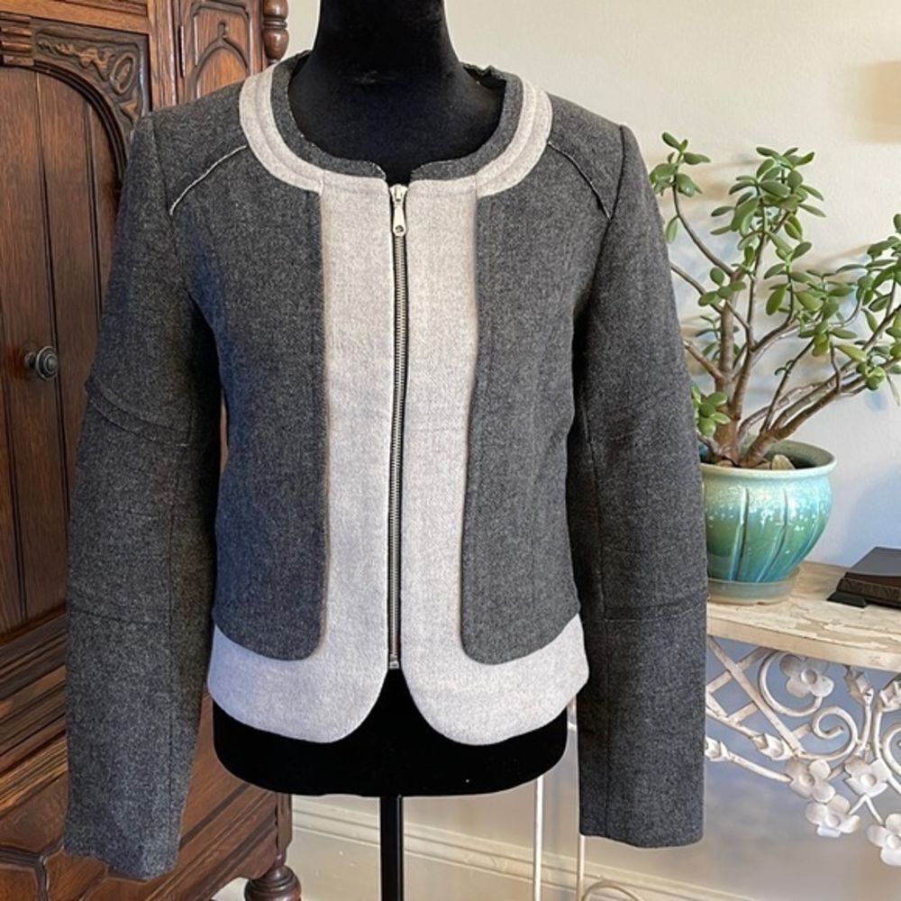 Rebecca Minkoff Gray Wool Blend Felt Jacket size 4